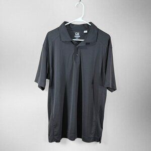 Cutter & Buck DryTec Polo Shirt Mens Large Black Golf Performance